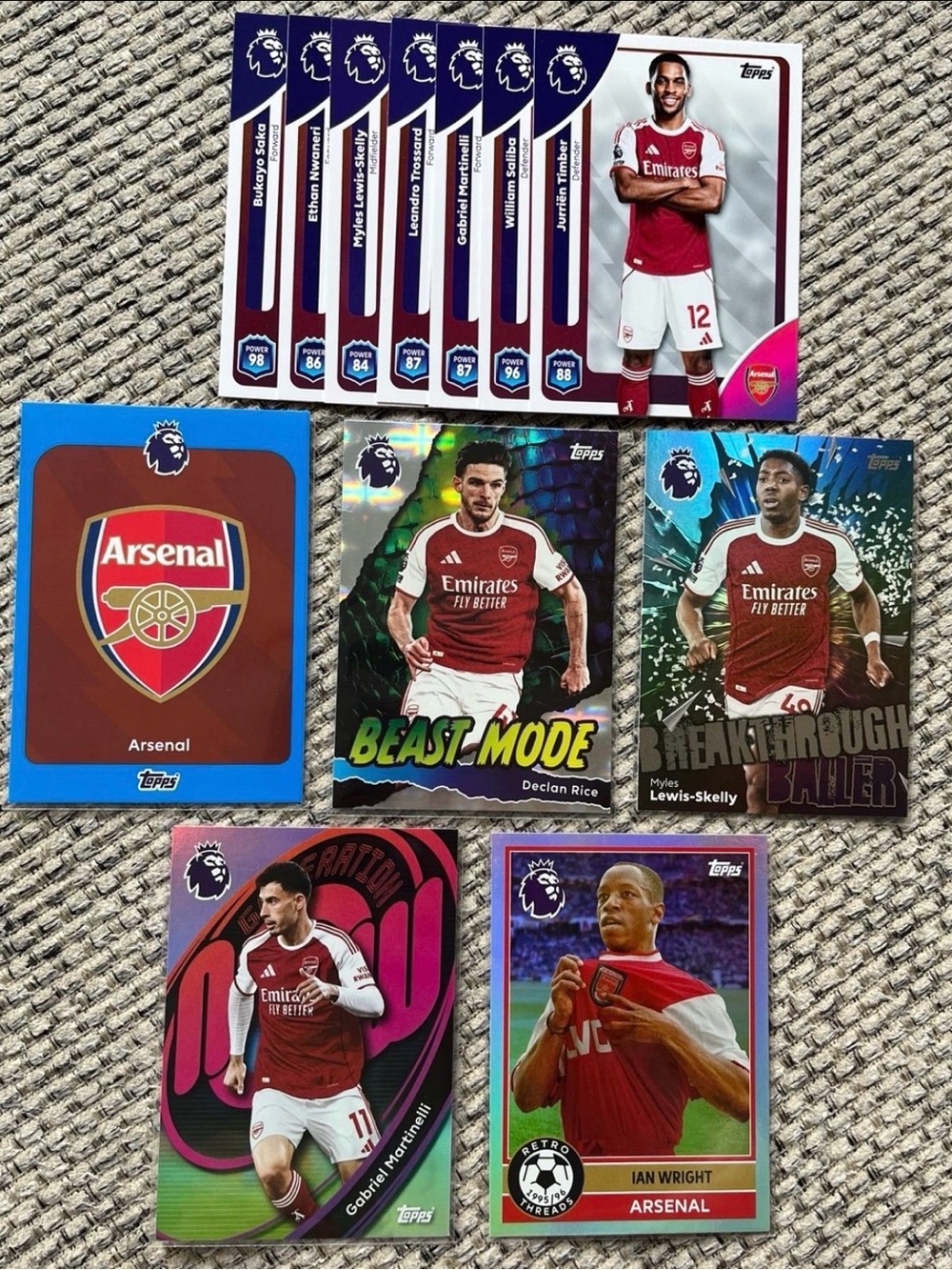 Topps 25/26 EPL Premier League Soccer Football Trading Cards Arsenal 1